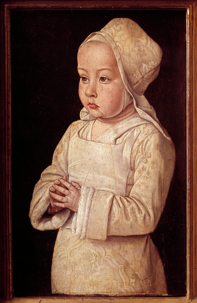 صورة لسوزان دي بوربون (1491-1521) تسمى الطفل في الصلاة ، ابنة آن من فرنسا وبيير الثاني من بوربون لوحة لسيد مولان أو جان هي (1450-1505) 1495-1500 شمس. 0،27 × 0،16 م بواسطة جان هاي