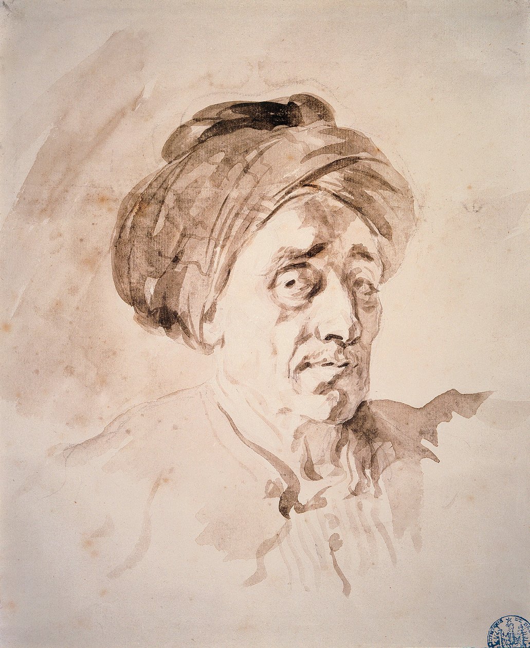 رأس بعمامة رسم في الغسيل جان أونوريه فراغونارد (1732-1806). القرن الثامن عشر بيسانكون. متحف الفنون الجميلة بواسطة جان هونوري فراجونارد