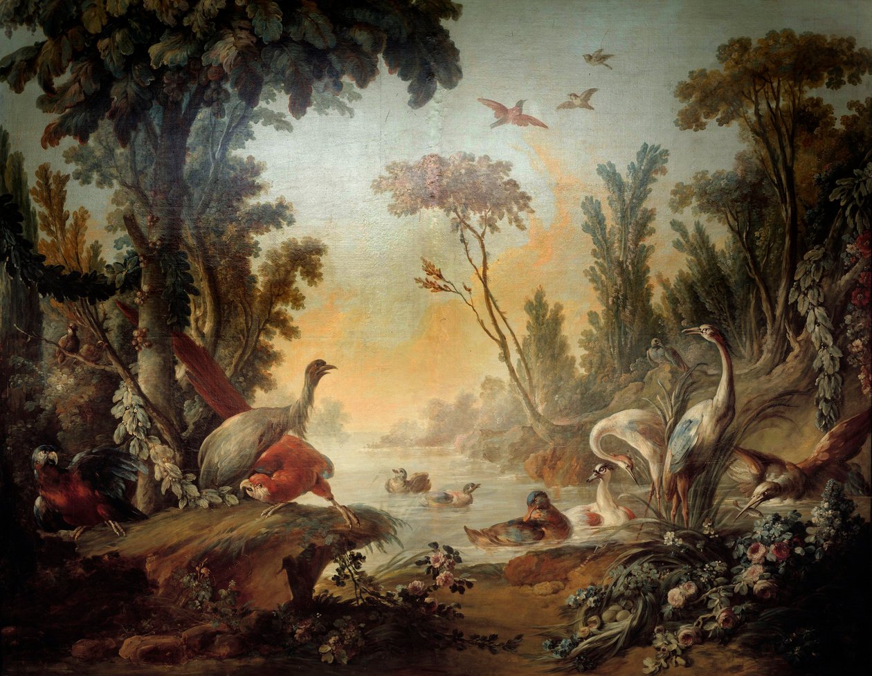 منظر طبيعي مع لوحة Echassiers لصالون Demarteau تم إنجازها بواسطة Jean Baptiste Huet (1745-1811) و Jean Honore Fragonard (1732-1806) بواسطة جان هونوري فراجونارد