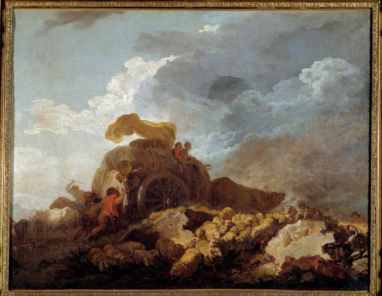 العاصفة أو العربة الغارقة لوحة رسمها جان أونوريه فراغونارد (1732-1806) من القرن الثامن عشر بواسطة جان هونوري فراجونارد