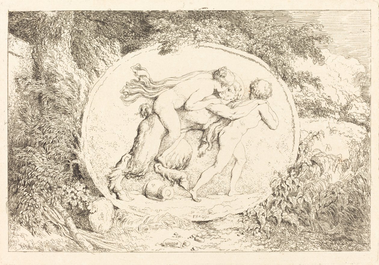 Nymph Astride a Satyr (فتاة شابة تتفرج على ساتير) بواسطة جان هونوري فراجونارد