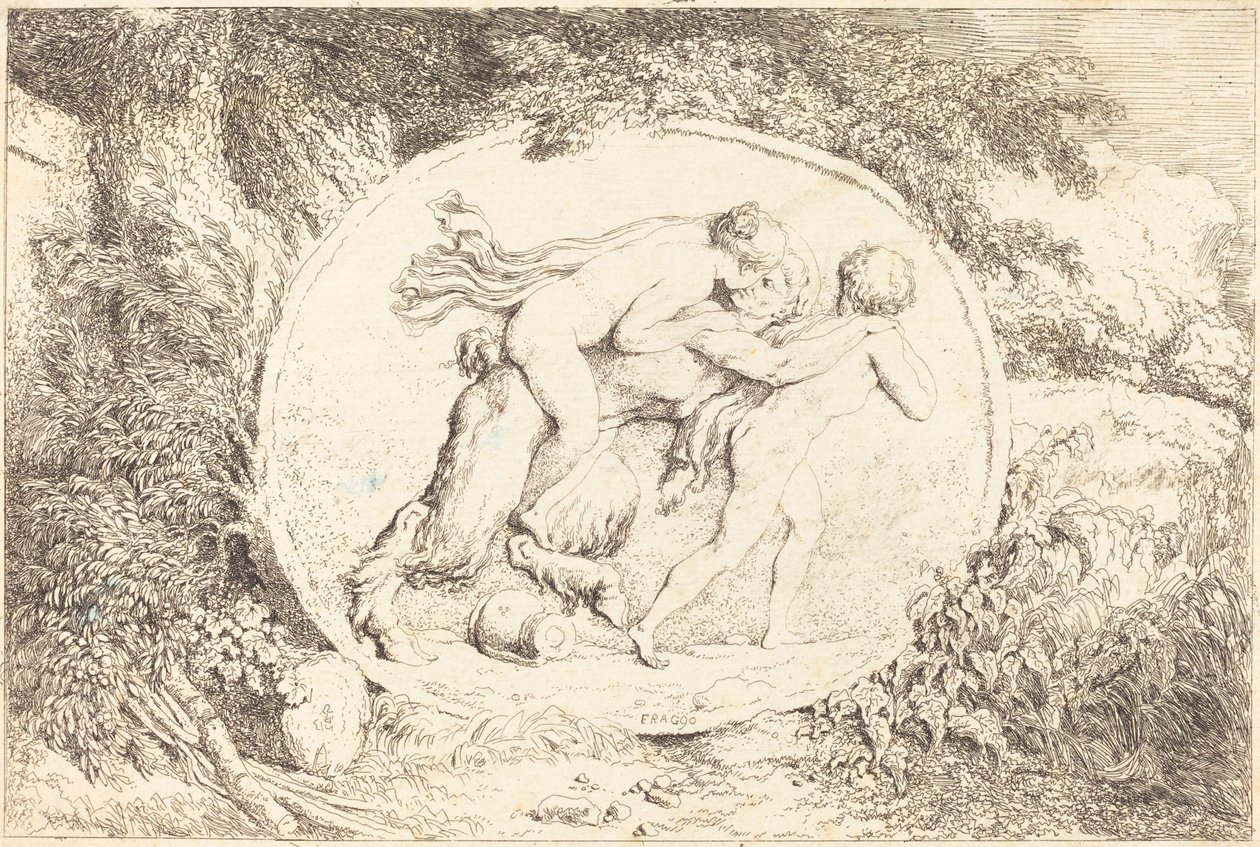 Nymph Astride a Satyr (فتاة شابة تتفرج على ساتير) بواسطة جان هونوري فراجونارد