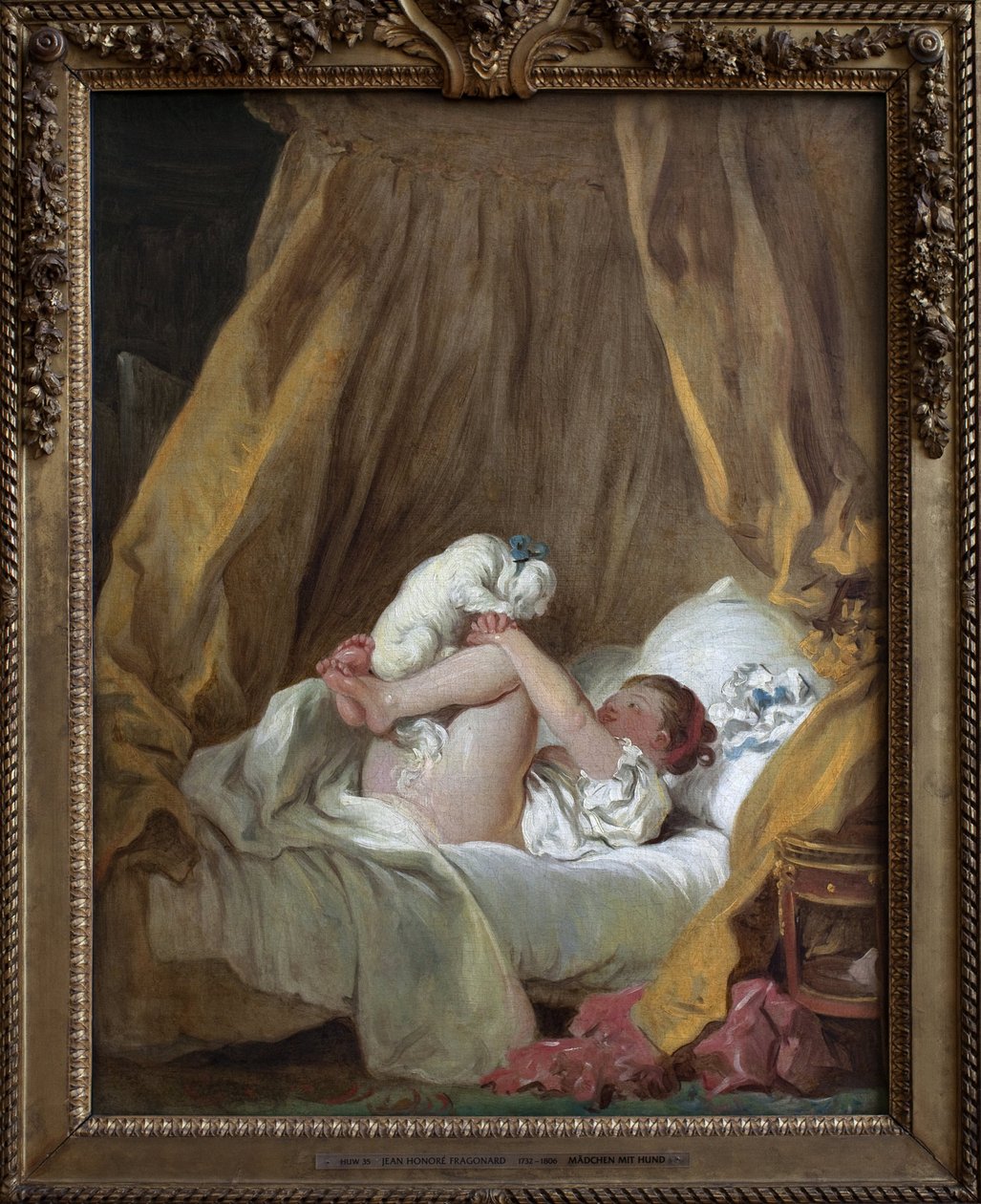 فتاة صغيرة مع كلب. لوحة جان هونوري فراجونارد (1732-1806) ، زيت على قماش بواسطة جان هونوري فراجونارد