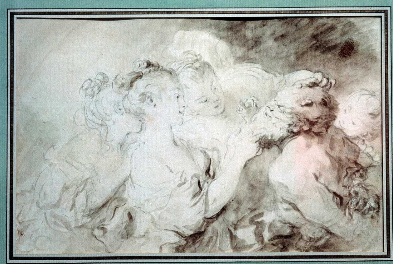 Young girls wrestling a satyre Young women having fun with a satyre