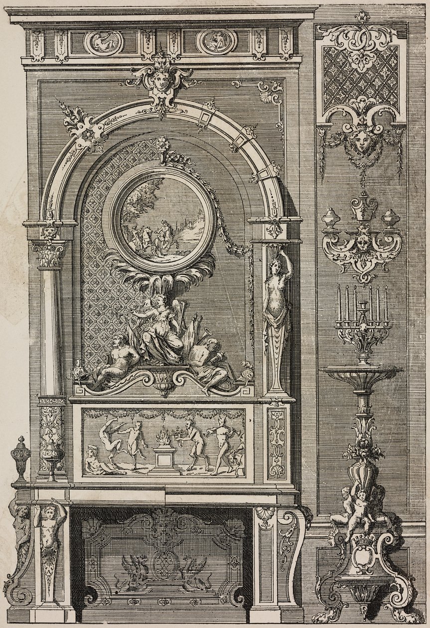 الموقد ، بواسطة جان بيرين (1640-1711) ، نقش لسكوتين آين من L'Art pour Tous ، Encyclopedie de l'Art Industriel et Decoratif ، بقلم إميل ريبر ، باريس بواسطة جين بيرين
