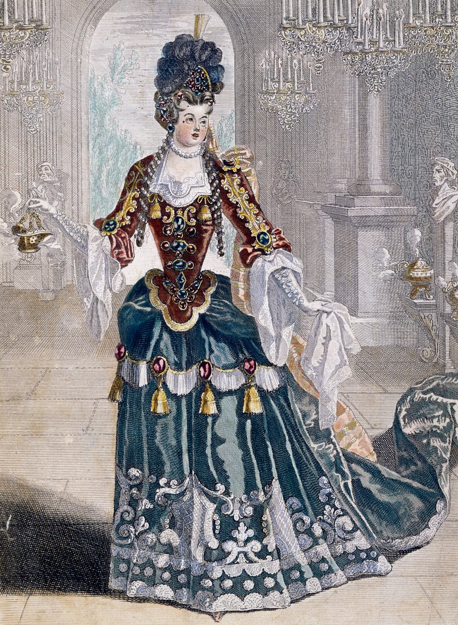 صورة مادموزيل ديسماتينز (1682-1708) ، موسيقي في الأوبرا ، نقش جان بيرين بواسطة جين بيرين
