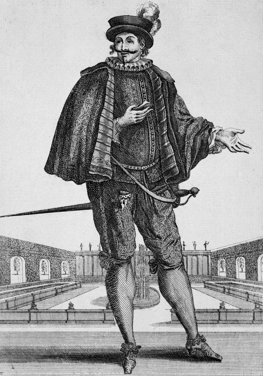 كابيتان سبيتزافيرو ، زي مسرحي ، نقش جان بيرين الأكبر (1637-1711) ، فرنسا بواسطة جين بيرين