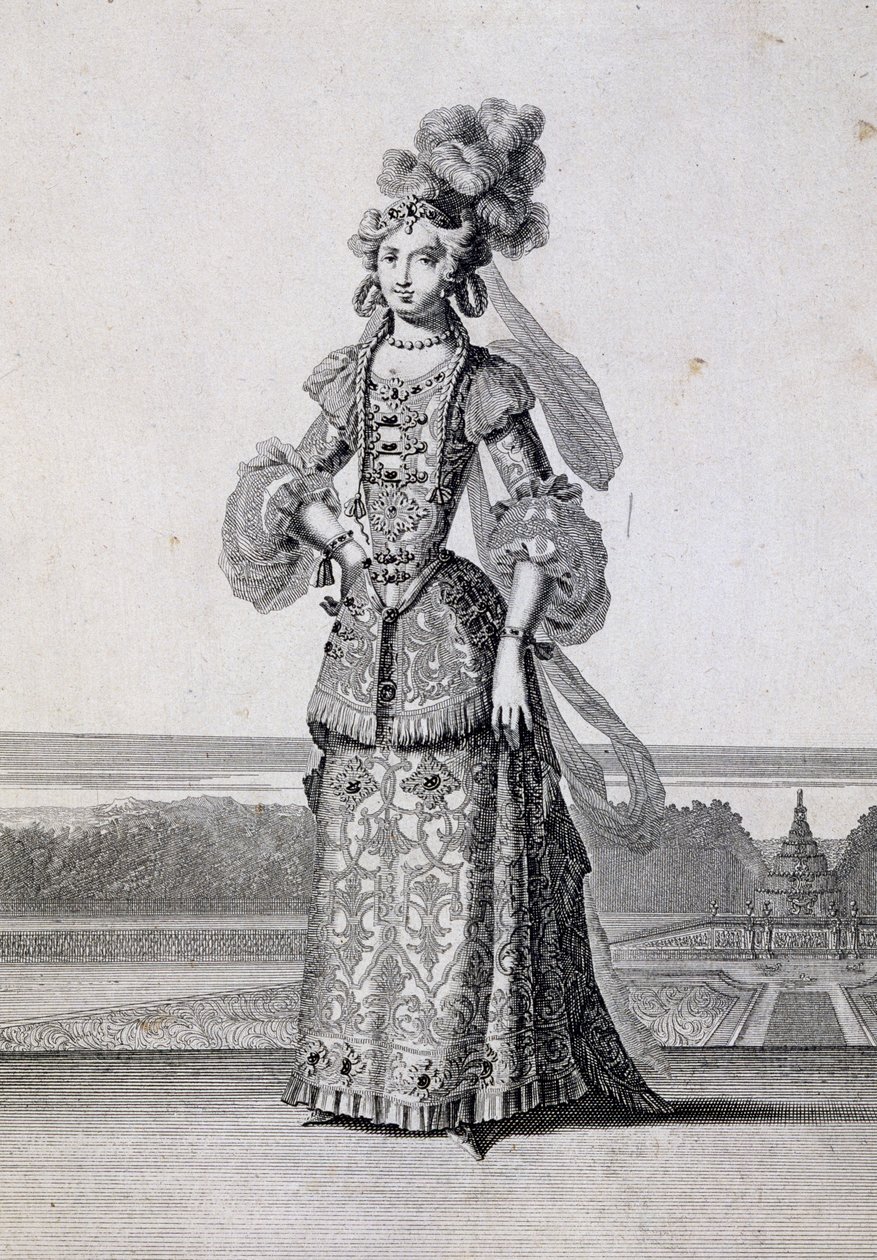 أزياء الباليه النسائية ، نقش جان بيرين الأكبر (1637-1711) ، فرنسا بواسطة جين بيرين