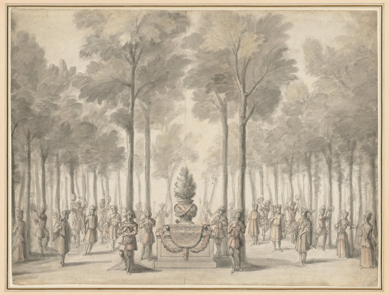 تصميم للتحريف من "La Pastorale" (المدخل الأول لباليه الأوبرا "Les Muses" لدانش وكامبرا ") بواسطة جان بيرين