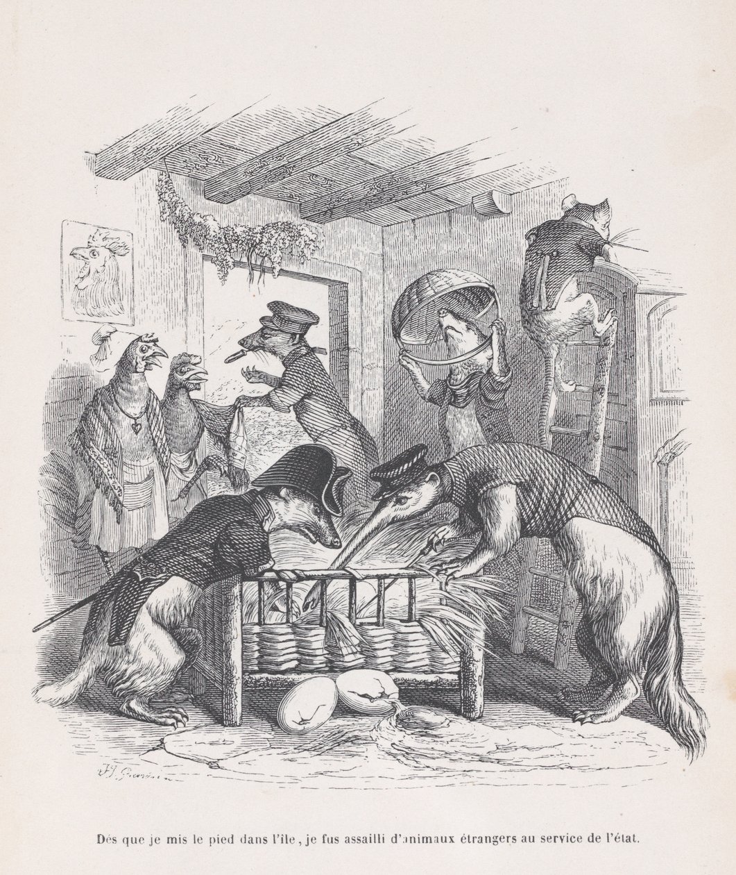 بمجرد أن تطأ قدماي الجزيرة ... من مشاهد من الحياة الخاصة والعامة ... ، كاليفورنيا. 1837-47. بواسطة جان إغنايس إيسيدور جيرار