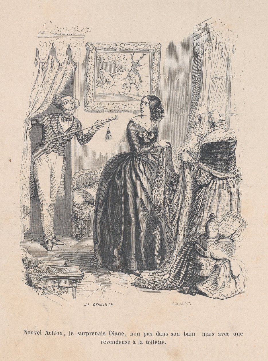 بصفتي Actaeon الجديدة ، فاجأت Diana ، ليس في حمامها ولكن مع تاجر في الحمام. ... ، 1843 بواسطة جان إغنايس إيسيدور جيرار