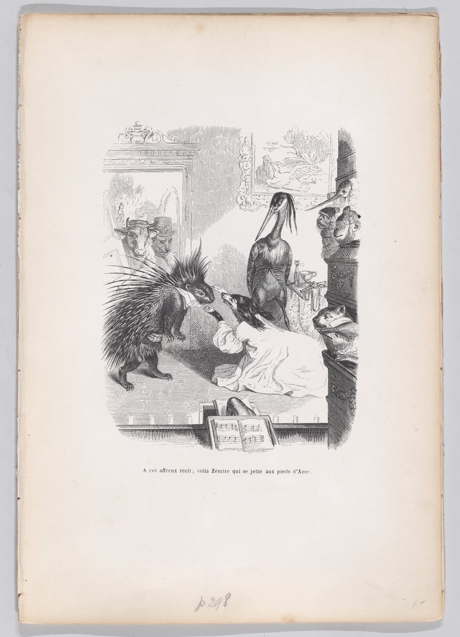 في هذه القصة المخيفة ، يلقي زيمير بنفسه عند قدمي أزور من مشاهد من ... ، كاليفورنيا. 1837-47. بواسطة جان إغنايس إيسيدور جيرار