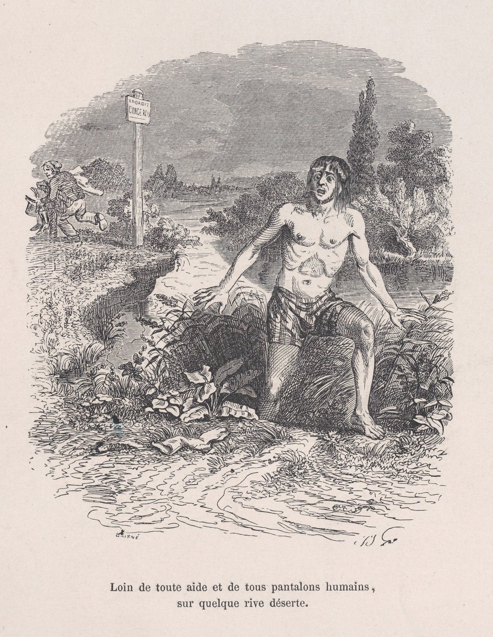 بعيدًا عن كل مساعدة وبدون سراويل ، على شاطئ مهجور من البؤس الصغير في H ... ، 1843. بواسطة جان إغنايس إيسيدور جيرار