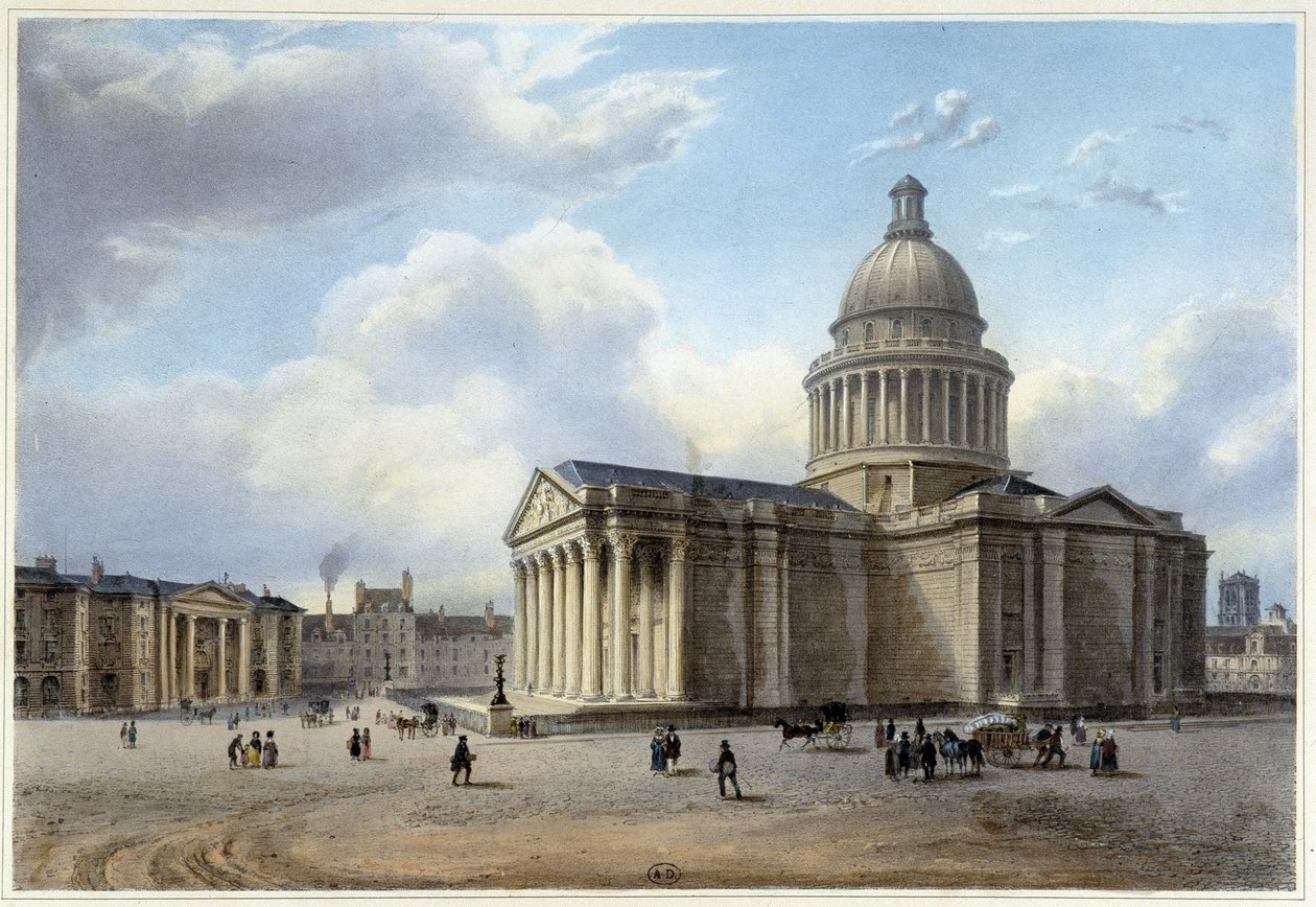 Le Pantheon - in “” Promenade dans Paris et ses environs”, designed by Jacottet and Benoist, c. 1840 بواسطة جان جاكوتيت
