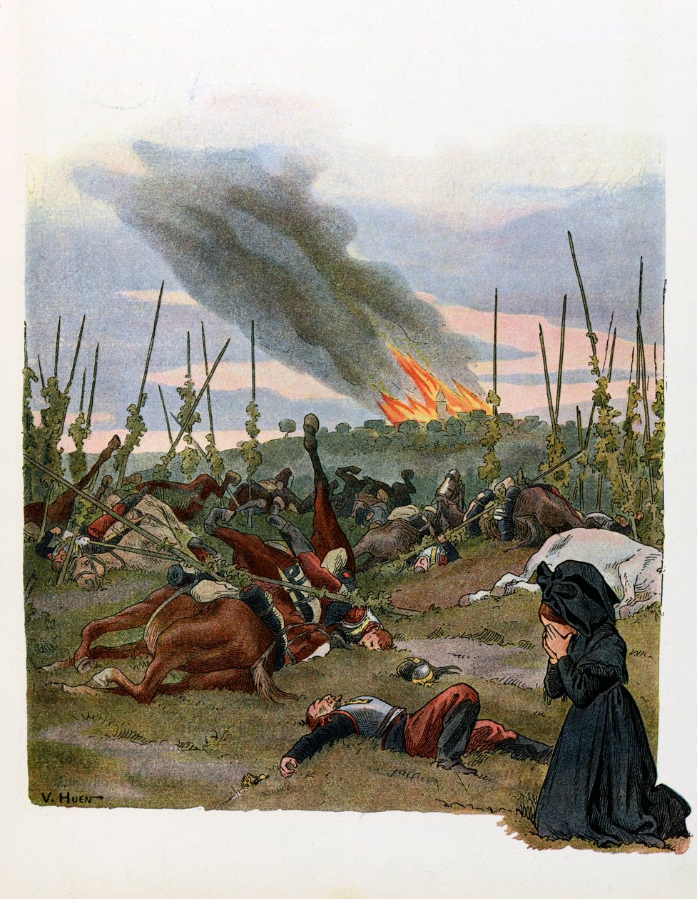قصة الألزاس تحكي للأطفال. معركة Reichshoffen (أو معركة Froeschwiller Woerth (Froeschwiller-Woerth) 1870 ؛ بواسطة جان جاك (1873 1951) والتز