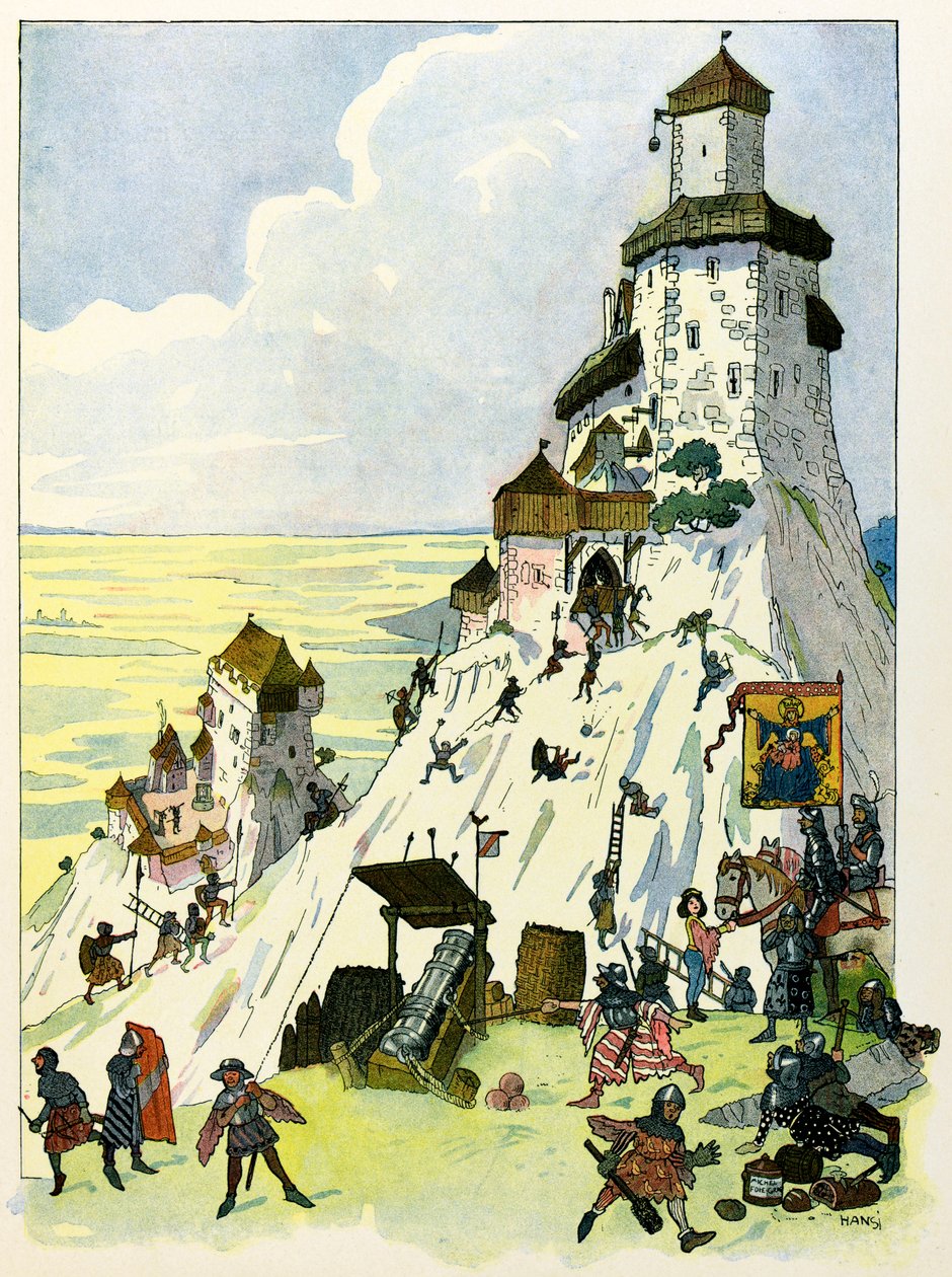 تحكي قصة الألزاس للأطفال بقلم العم هانسي بقلم جان جاك والتز ديت هانسي (1873-1951) ، مجموعة خاصة: حصار قصر دورتنبرغ 1293 ؛ انتباه! قد يخضع استخدام هذا العمل لطلب إذن من طرف ثالث أو رسوم إضافية بواسطة جان جاك (1873 1951) والتز