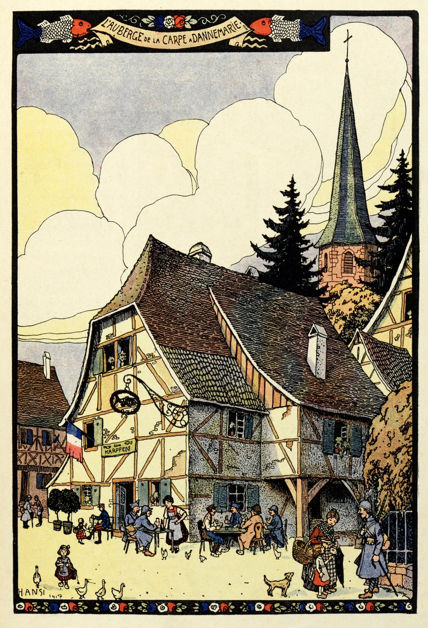 الجنة الالوان الثلاثة Auberge de la carp in Dannemarie 1917 بواسطة جان جاك (1873 1951) والتز