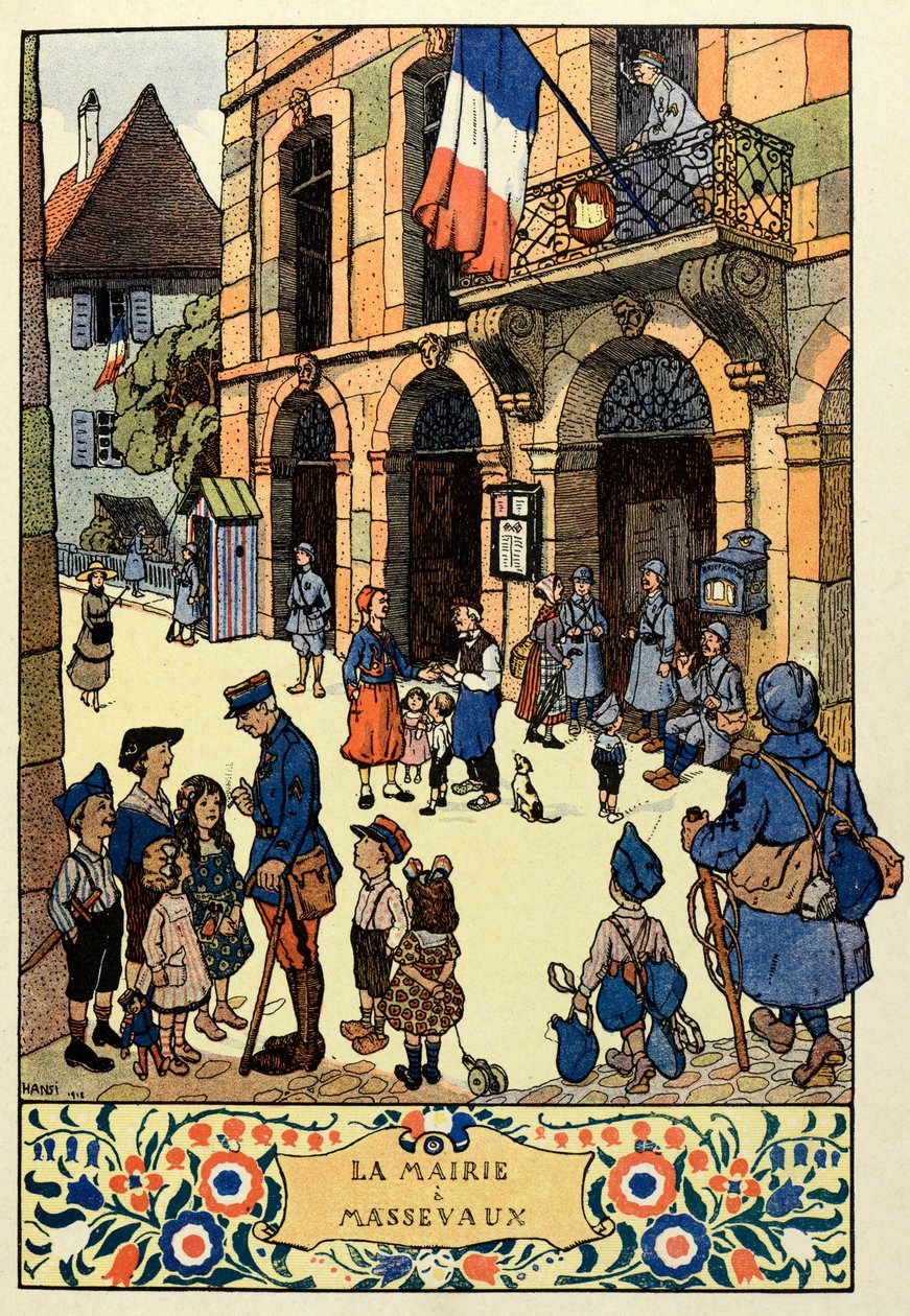 الجنة الالوان الثلاثة قاعة مدينة Massevaux 1918 ؛ بواسطة جان جاك (1873 1951) والتز