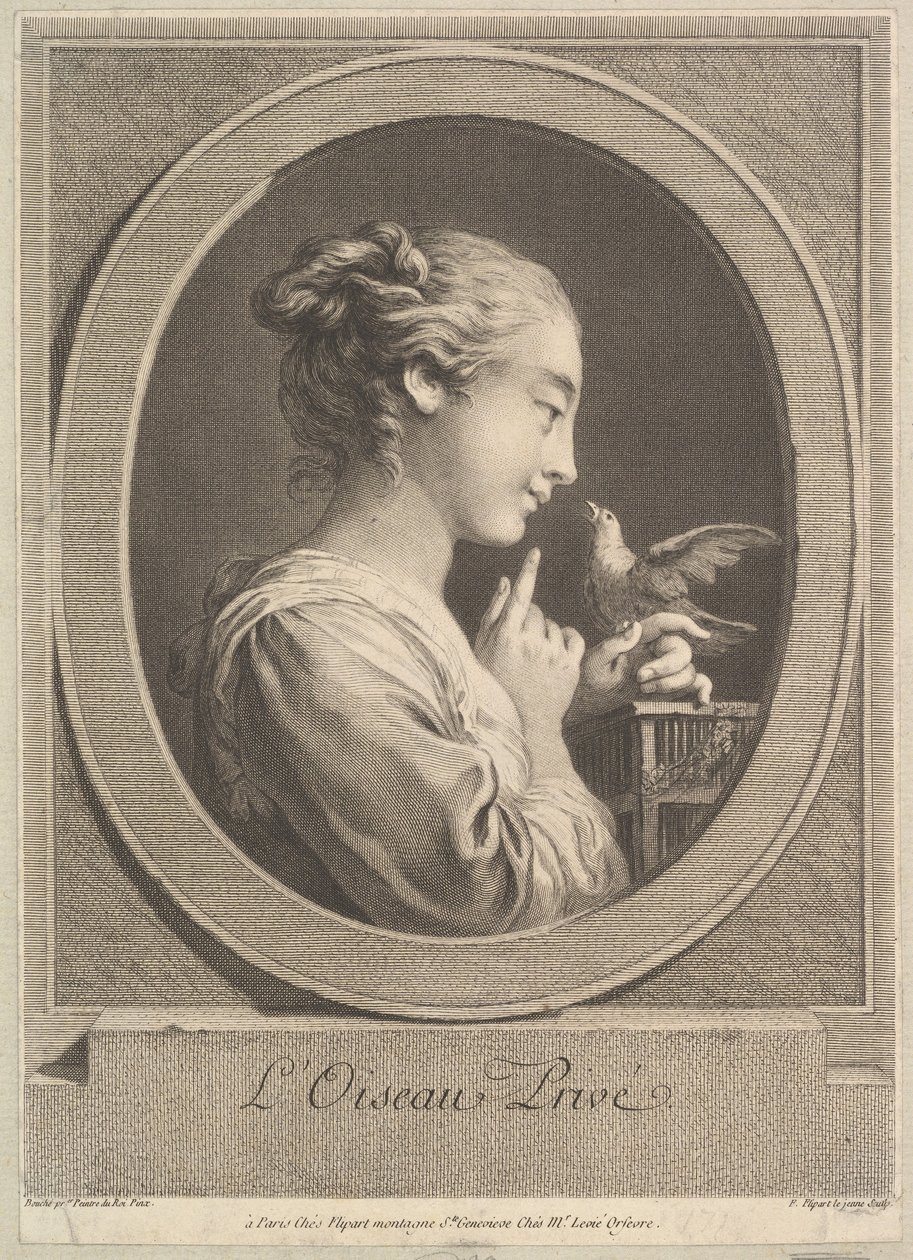 The Tamed Bird ، كاليفورنيا. 1769. بواسطة جان جاك فليبار