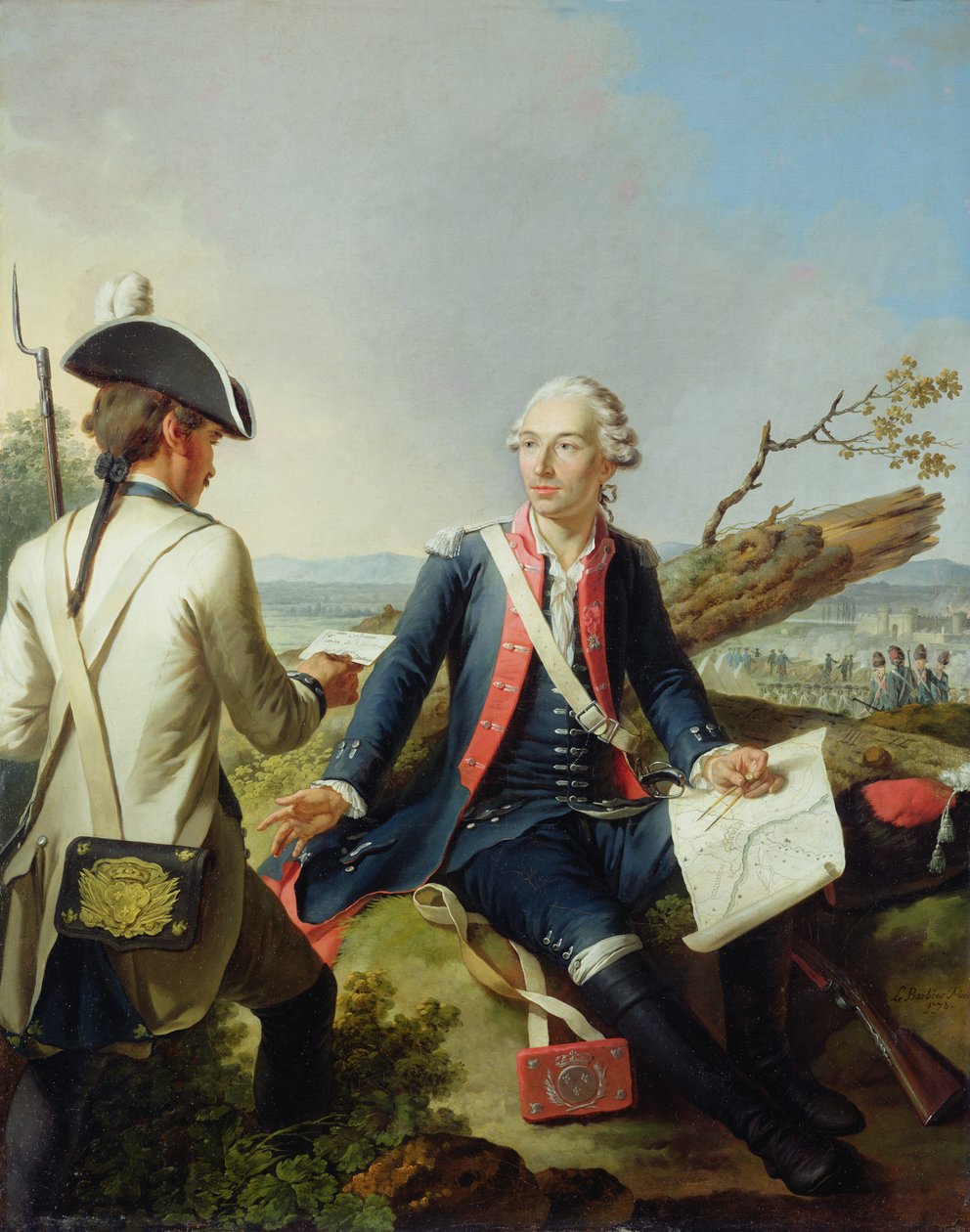 ماركيز لويس ديستامبس (1734-1815) في حصار كاسل ، 1778 بواسطة جان جاك فرانسوا لو باربييه