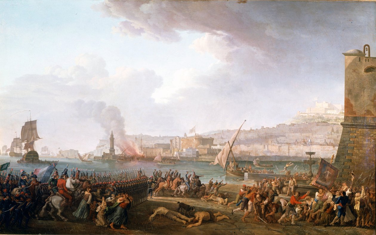 دخول الجيش الفرنسي بقيادة الجنرال Championet في نابولي ، 21/01/1799. لوحة لثورل جان جاك فرانسوا (1757 - 1832). 1799. قلاع فرساي وتريانون. بواسطة جان جاك فرانسوا توريل