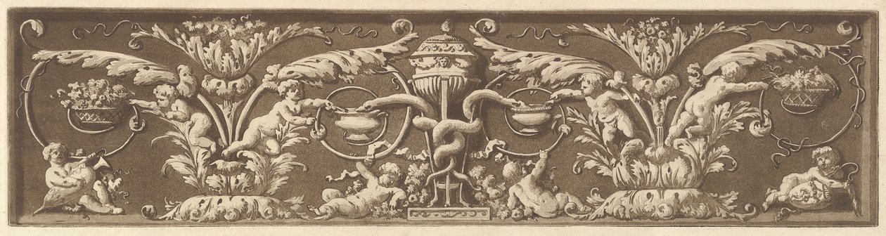 إفريز زخرفي مع المعجون والثعابين المتشابكة ، من Recueil de Différentes Compositi ... ، 1784. بواسطة جان جاك لاغريني