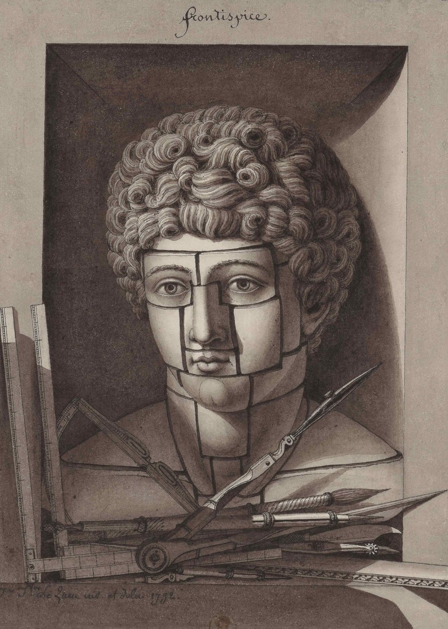 تم تطبيق الواجهة الأمامية للطريقة الجديدة على المبادئ الأولية للرسم ، 1792. بواسطة جان جاك ليكو