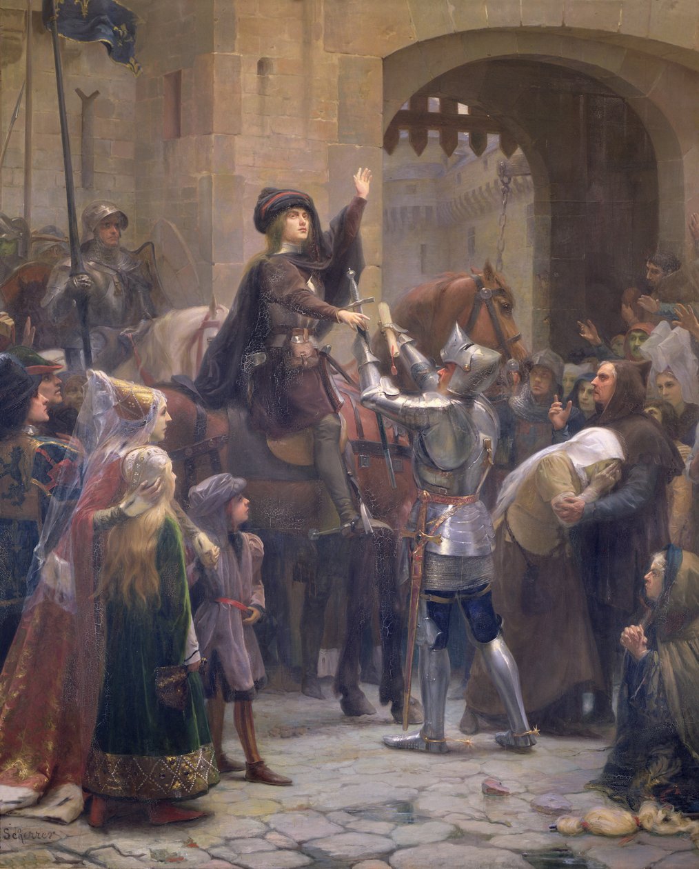 جان دارك (1412-1431) مغادرة Vaucouleurs ، 23 فبراير 1429 (زيت على قماش) بواسطة جان جاك شيرير