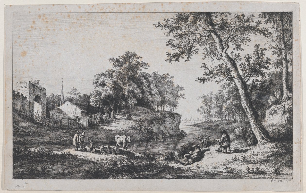 المناظر الطبيعية في Ambronay ، 1796. بواسطة جان جاك دي بويسيو