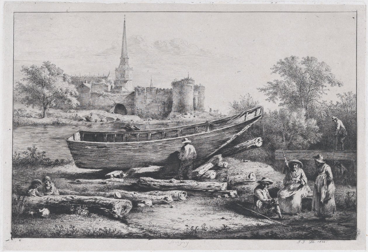 موقع البناء ، في سافيني ، 1803. بواسطة جان جاك دي بويسيو