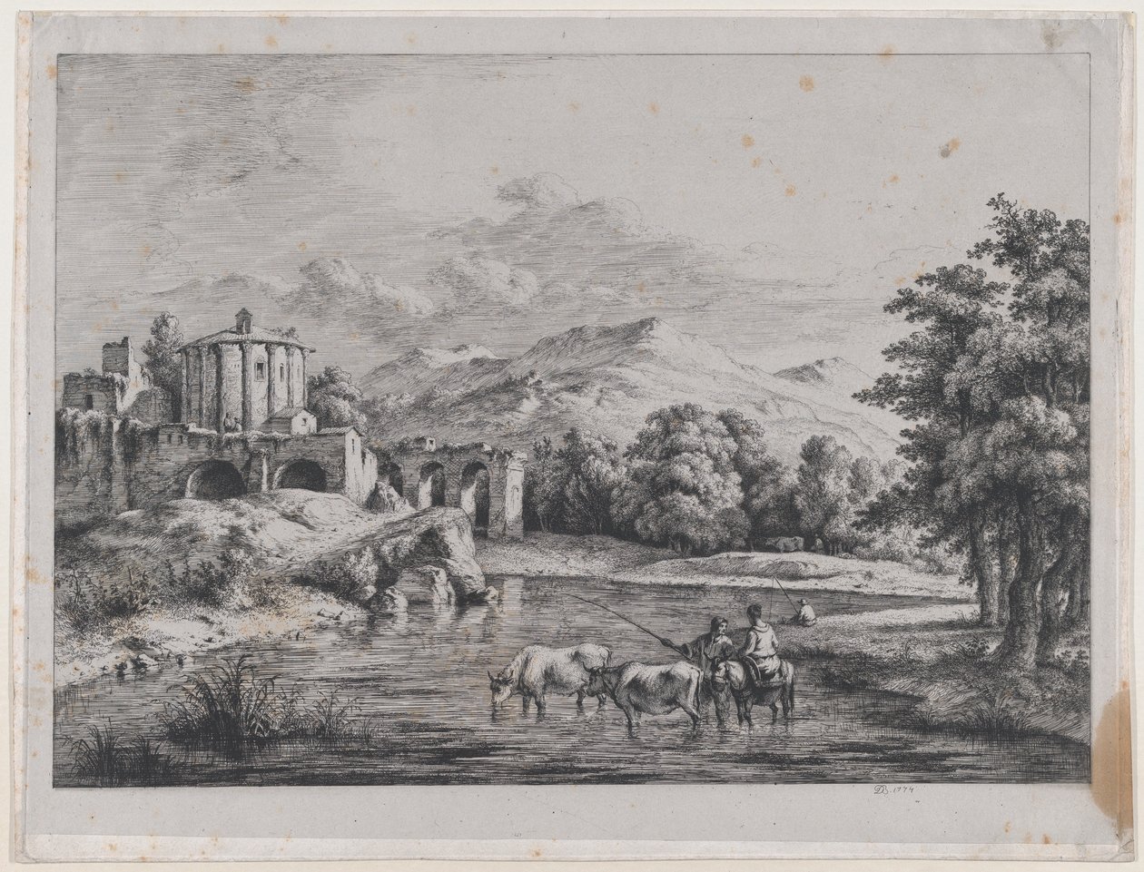منظر لمعبد فيستا ، 1774. بواسطة جان جاك دي بويسيو
