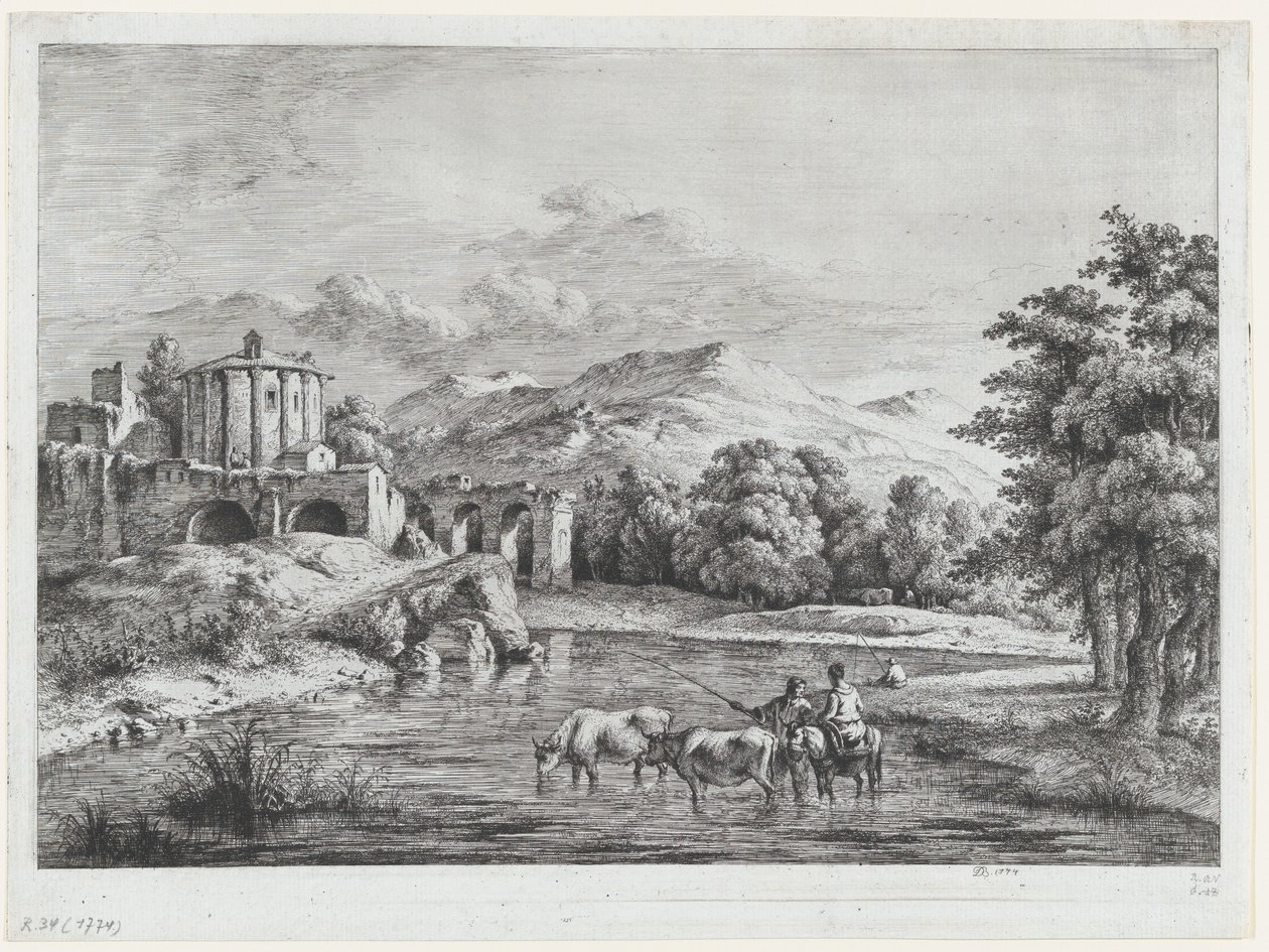 منظر لمعبد فيستا ، 1774. بواسطة جان جاك دي بويسيو