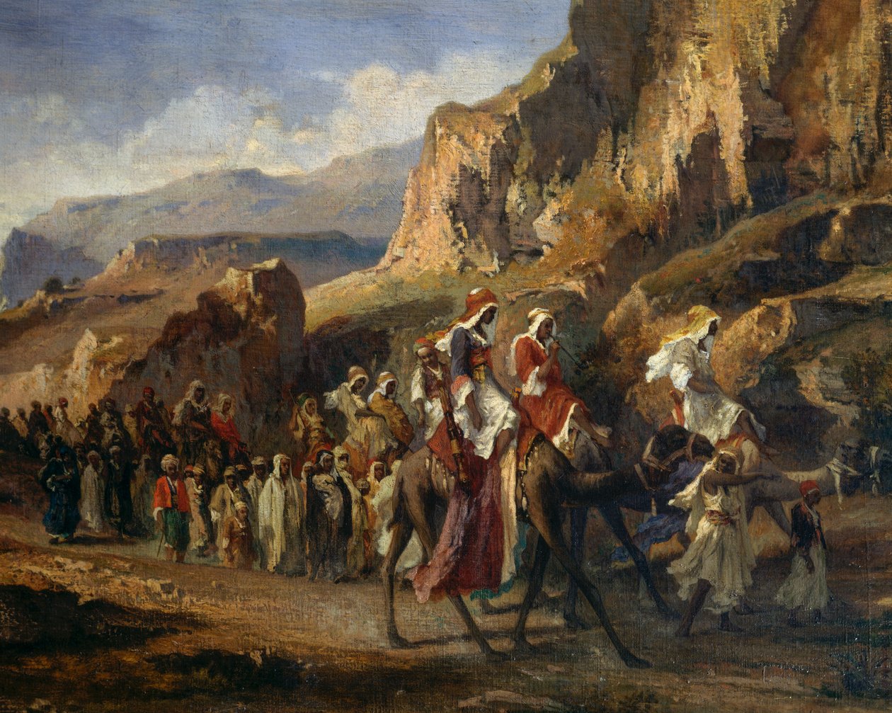قوافل تعبر الجبال المغربية ، بقلم جان جوزيف بيلل (1816-1898) ، فرنسا بواسطة جان جوزيف بيلل