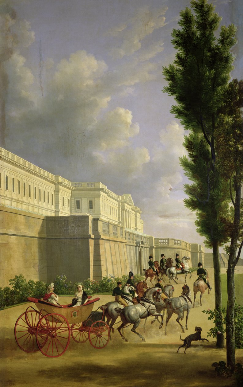 نابليون الأول (1769-1821) وماري لويز (1791-1847) مغادرة للصيد في Compiegne ، 1811 بواسطة جان جوزيف كزافييه بيدولد