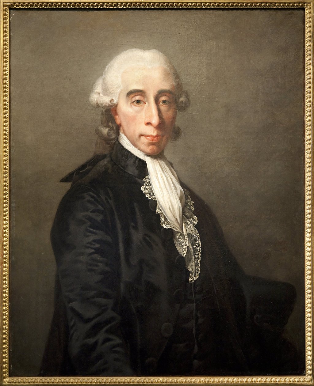 صورة جان سيلفان بيلي (1736-1793) ، عالم فرنسي ، سياسي ، انتخب أول عمدة لمدينة باريس في 15 يوليو 1789 أثناء الثورة الفرنسية ، مقصلة سو لا تيريور. لوحة زيتية على قماش لجين لوران موسنييه (1746-1808). فوتوج بواسطة جان لوران موسنييه
