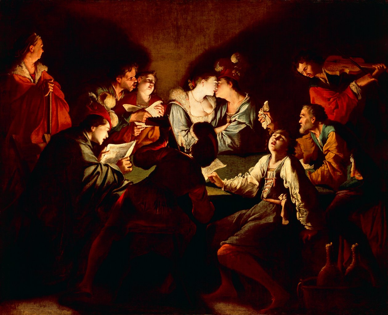 Nocturnal concert, c.1621/2 (oil on canvas) بواسطة جان لوكلير