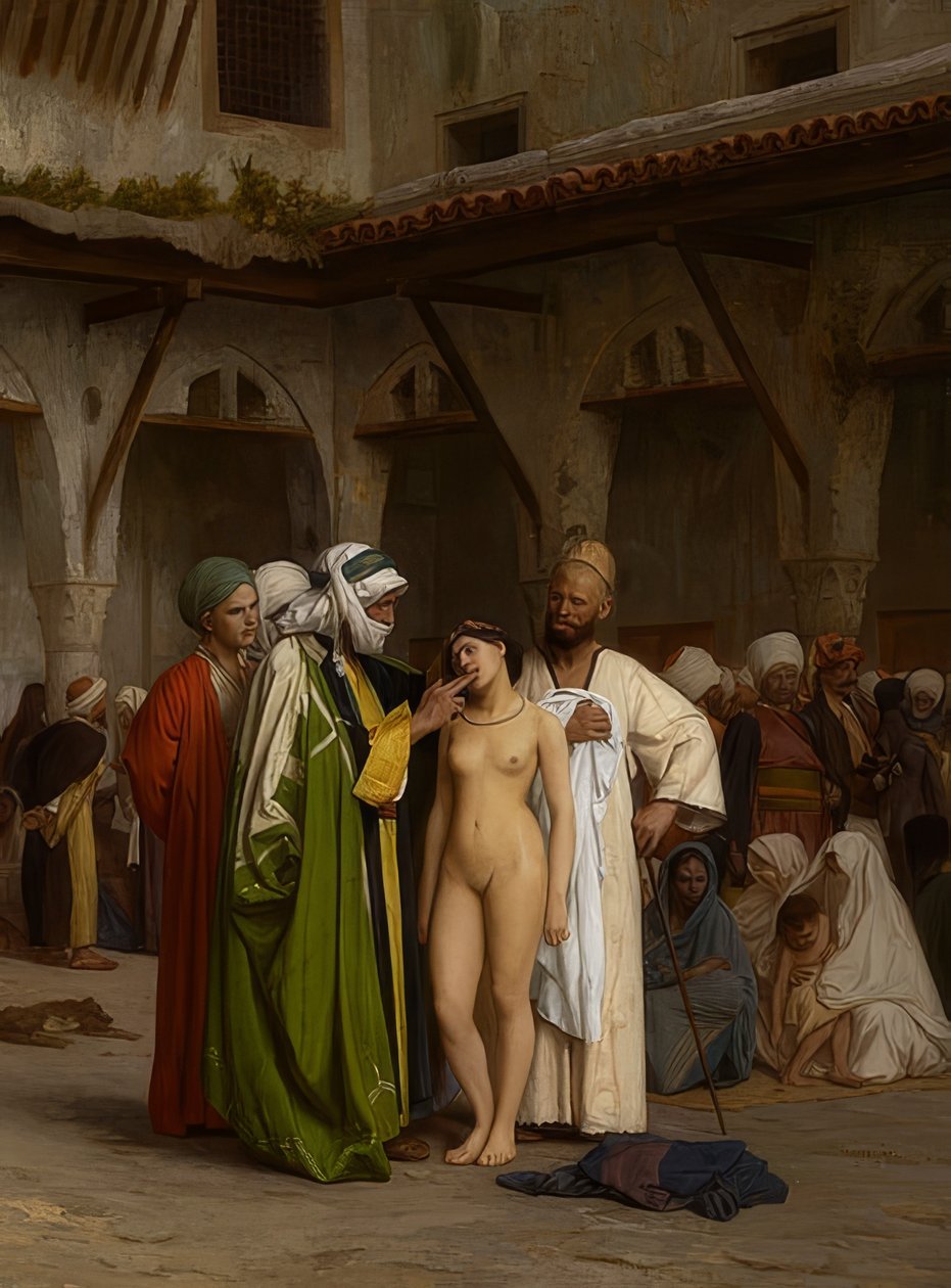 سوق العبيد. تقريبا. 1867 بواسطة جان ليون جيروم