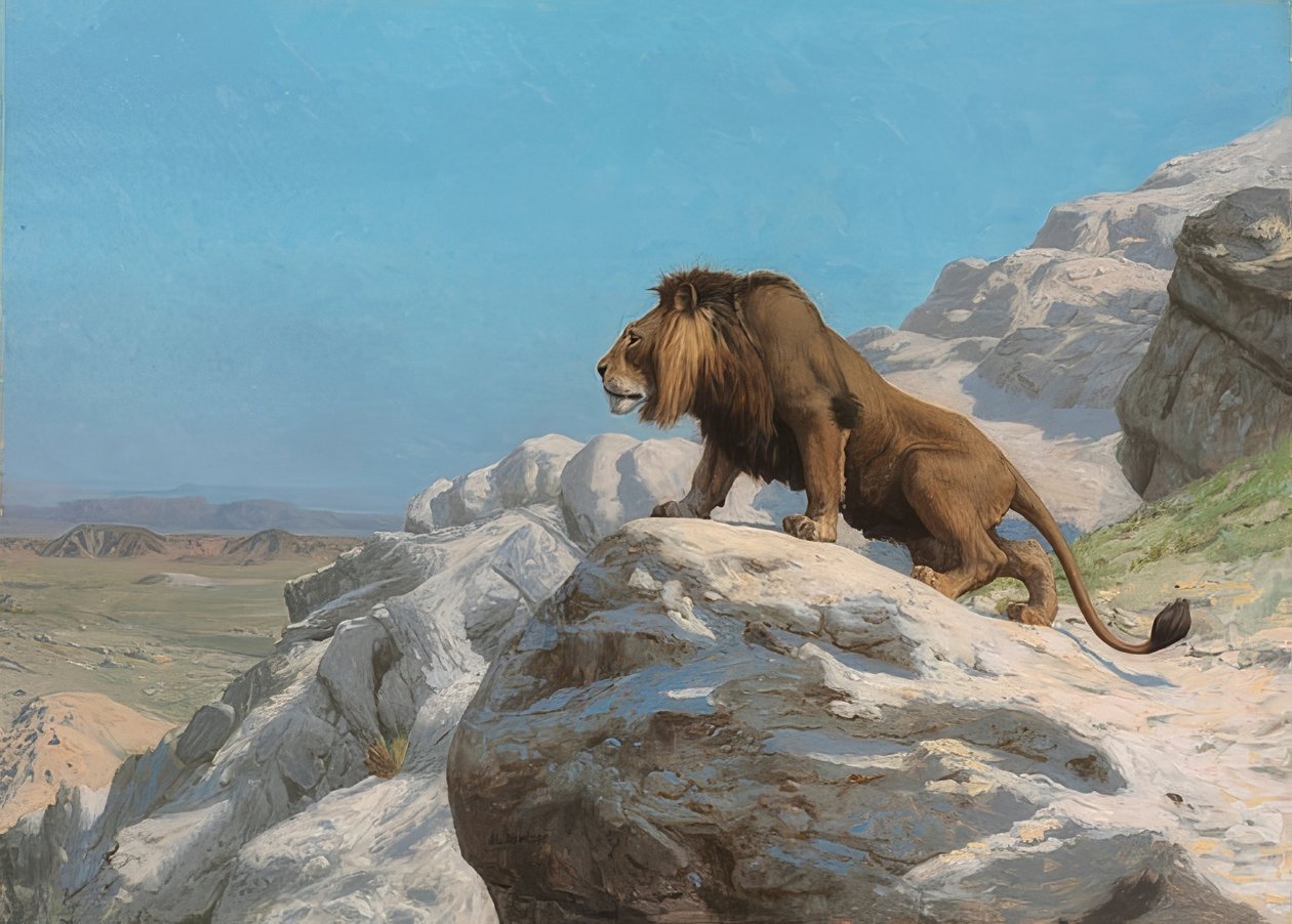 الأسد الكامن. حوالي عام 1885 بواسطة جان ليون جيروم