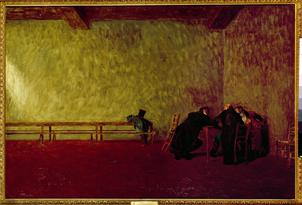 المتآمرون. لقاء خاص بين ثلاثة رجال يجهزون مؤامرة. لوحة جان ليون جيروم (1824-1904) بواسطة جان ليون جيروم