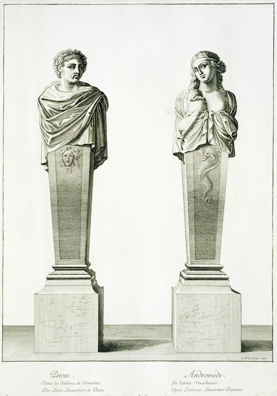 منحوتات تصور Perseus و Adromeda بواسطة Louis Lerambert في فرساي بواسطة جان ليبوتر