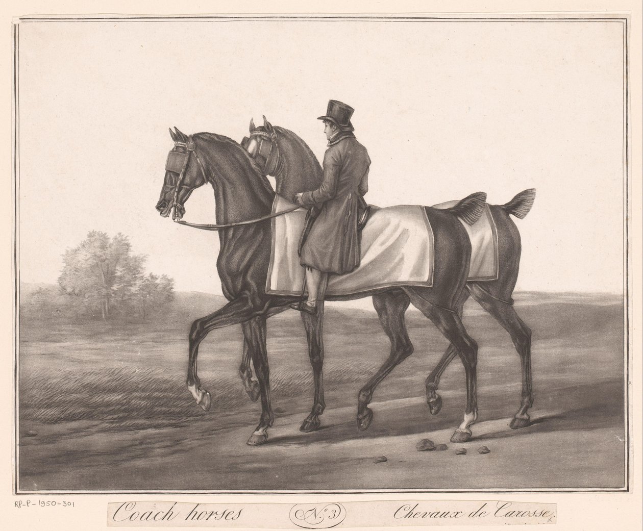 رايدر يرشد حصانين Chevaux de Carosse (العنوان على الكائن) بواسطة جان لويس دارسيس (منسوب إلى)