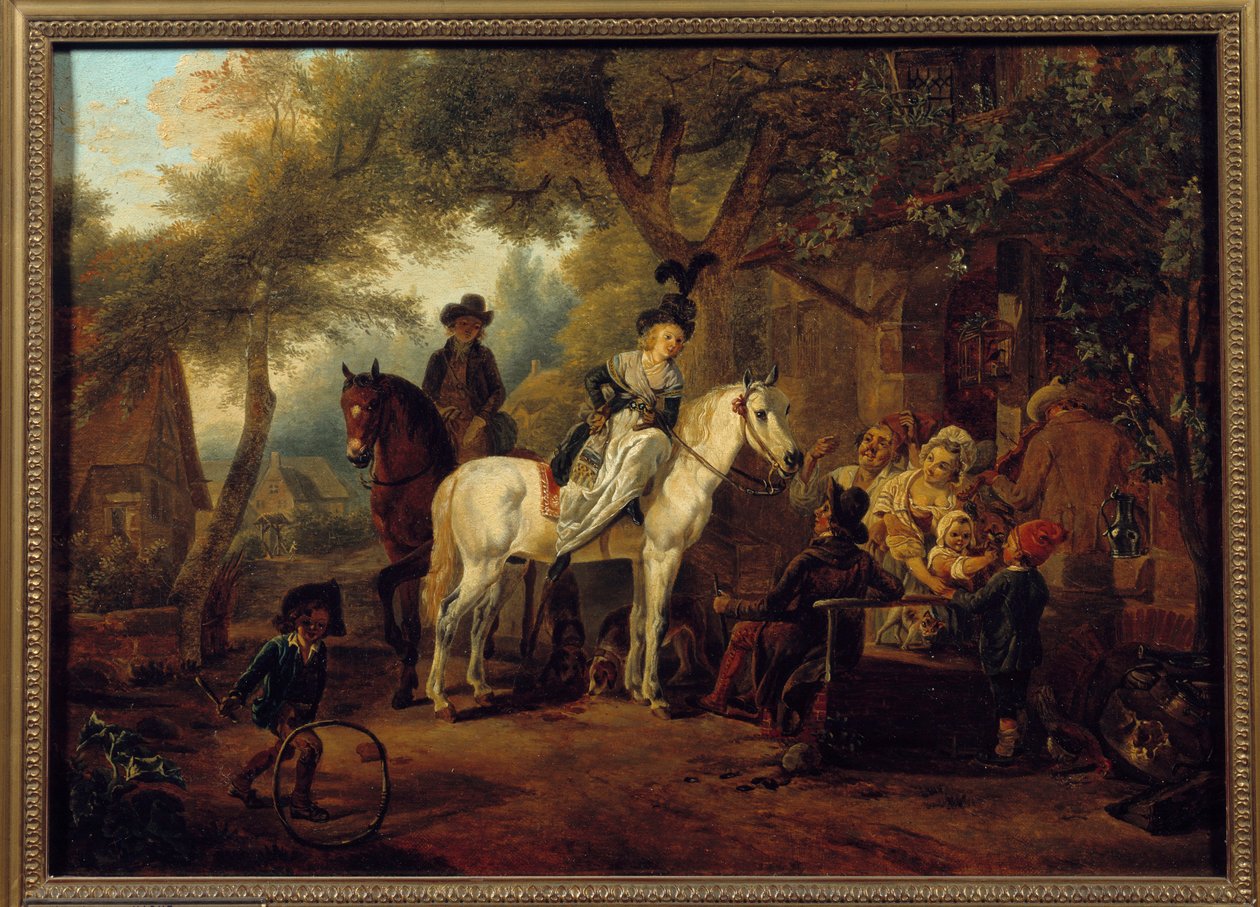 توقف الركاب. لوحة جان لويس ديمارن (1744-1829) بواسطة جان لويس ديمارن