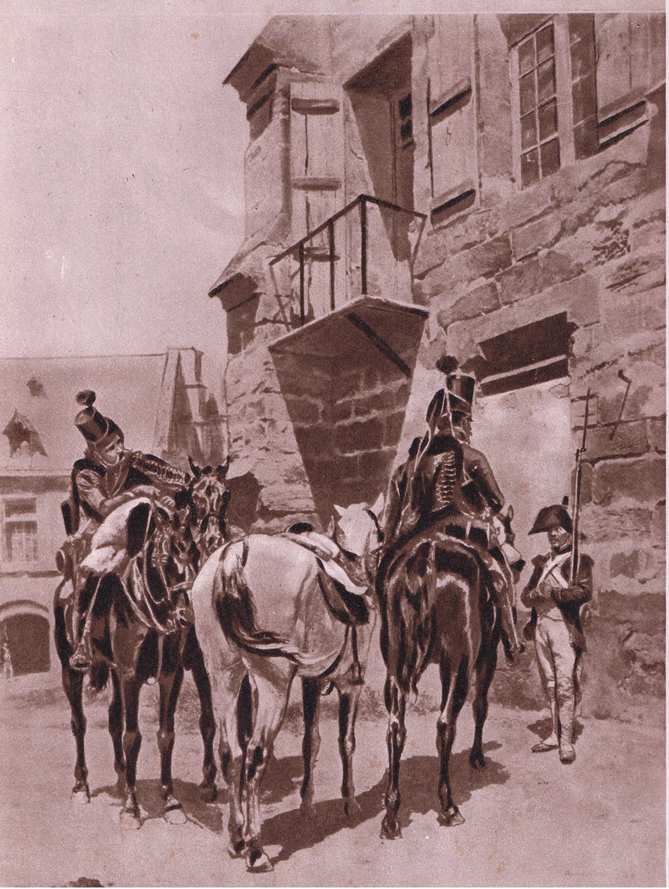 تلقي أوامر ، توضيح من Cassells Romance of Famous Lives ، c.1940 بواسطة جان لويس إرنست ميسونييه