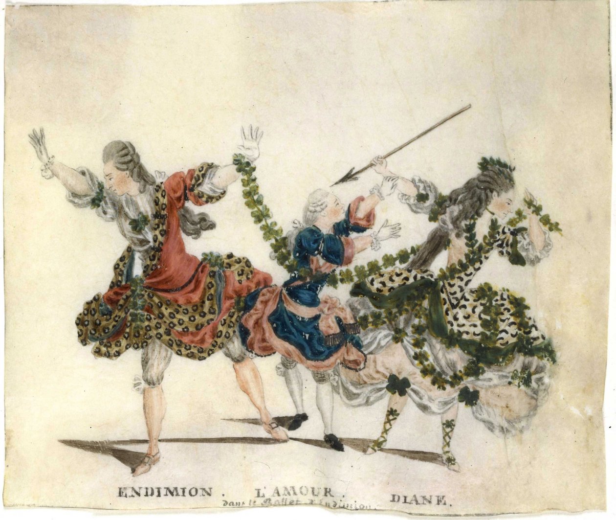 تصميم أزياء الباليه Endymion بواسطة Gaetano Vestris ، 1773-1778. بواسطة جان لويس فيش