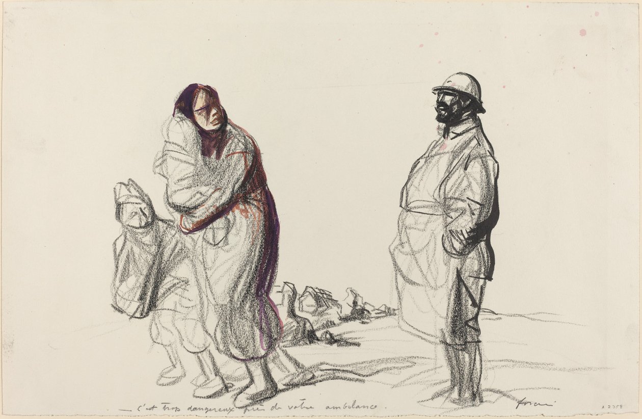 إنه أمر خطير للغاية بالقرب من سيارة الإسعاف الخاصة بك ، ج. 19141919. بواسطة جان لويس فورين