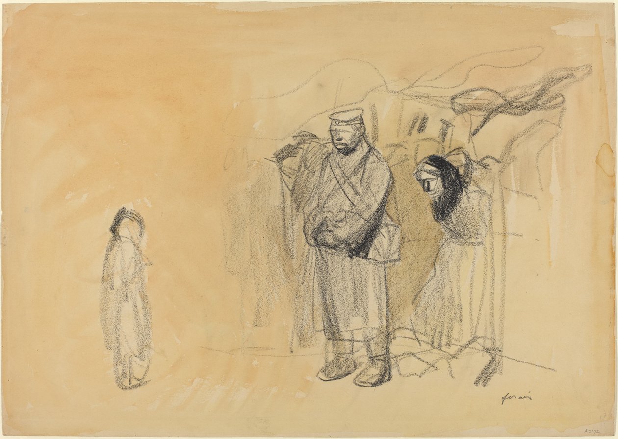 الجنود الألمان والطفل الفرنسي ، ج. 19141919. بواسطة جان لويس فورين