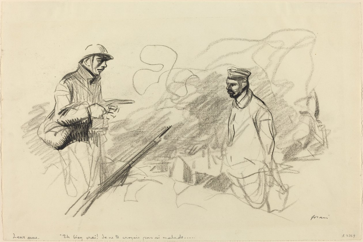 Poilu الاعتراف بالجندي الألماني ، ربما عام 1918. بواسطة جان لويس فورين