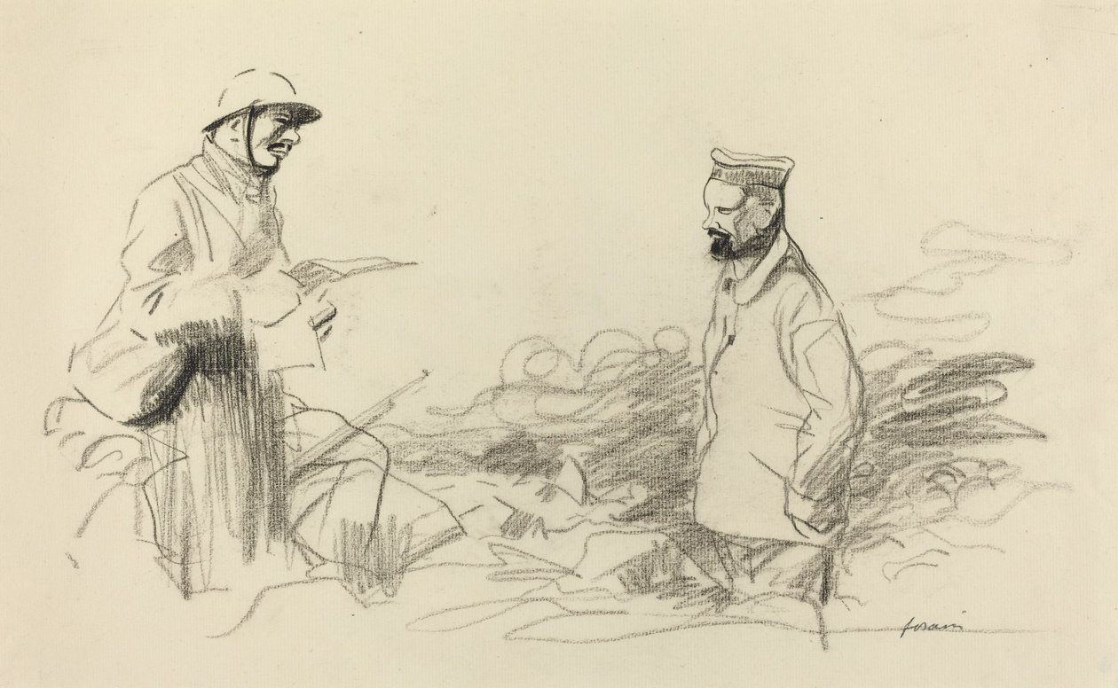 Poilu الاعتراف بالجندي الألماني ، ربما عام 1918. بواسطة جان لويس فورين
