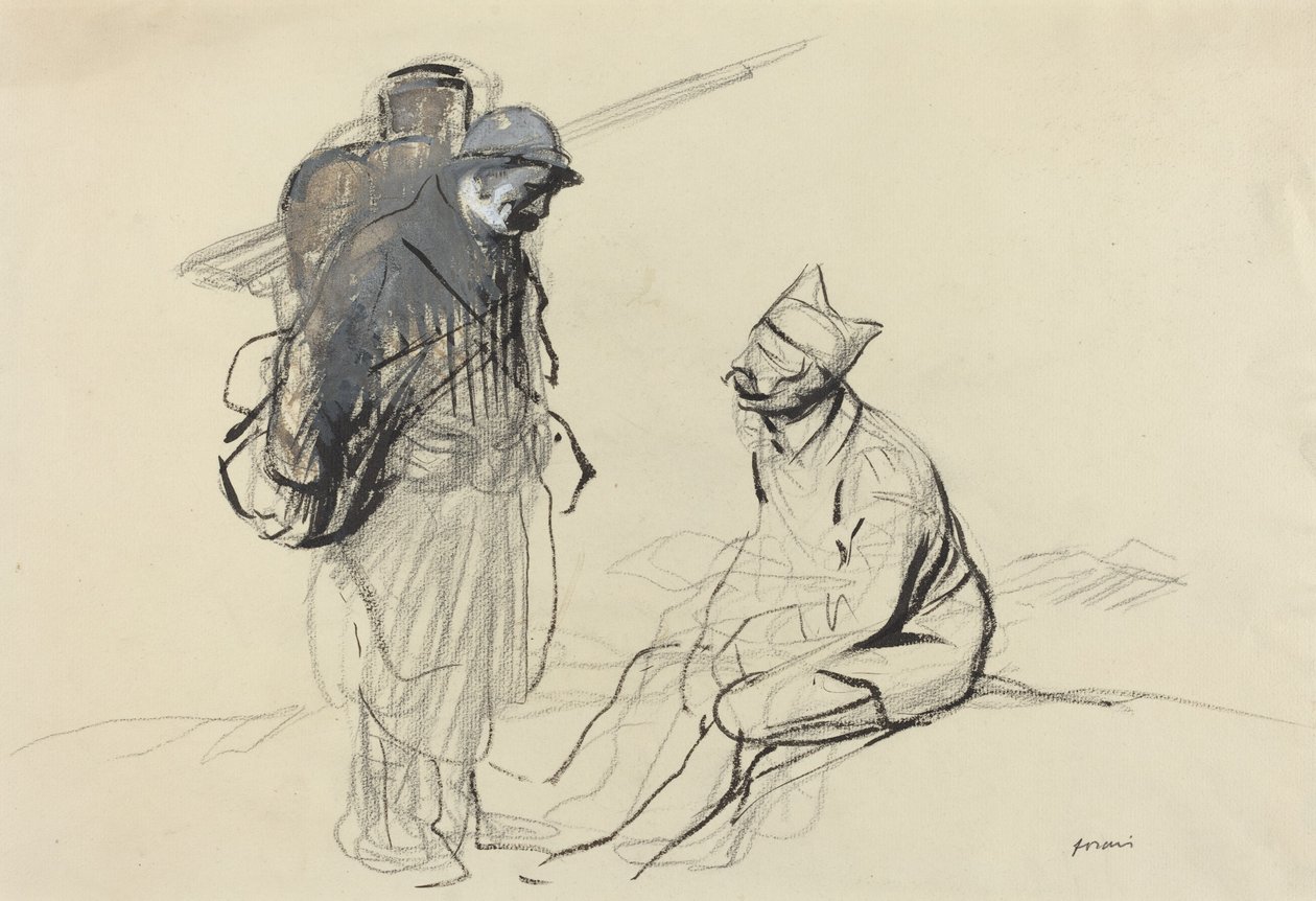 Poilu و Tommy Conversing ، c. 19141919. بواسطة جان لويس فورين