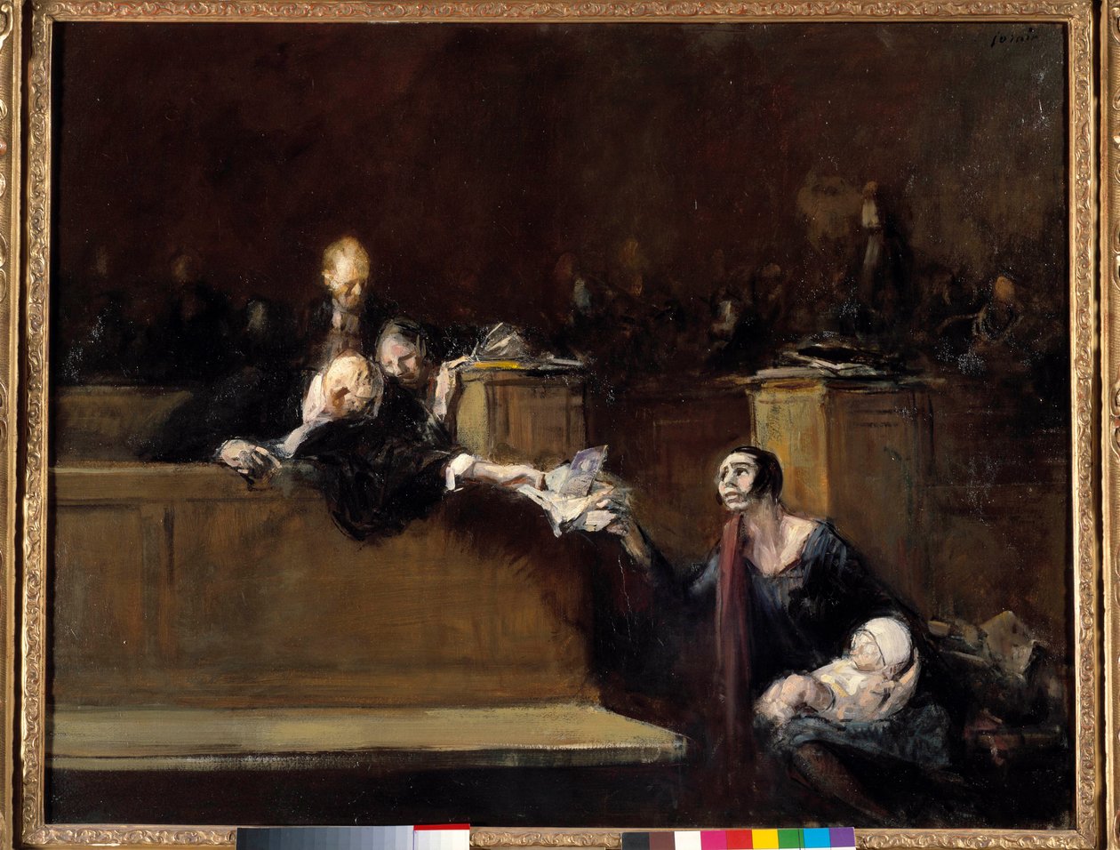 Scene de tribunal Painting by Jean Louis Forain (1852-1931) 20th century Sun. 0,73x0,92 m Paris, Musee du Louvre بواسطة جان لويس فورين